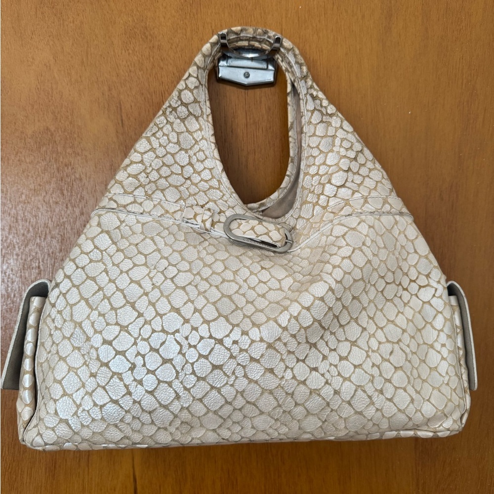Chic Cream Leather Hobo Bag
